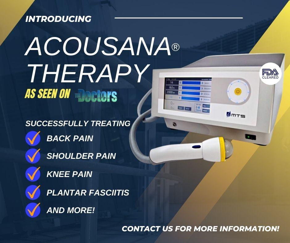 A flyer detailing the benefits of acousana therapy